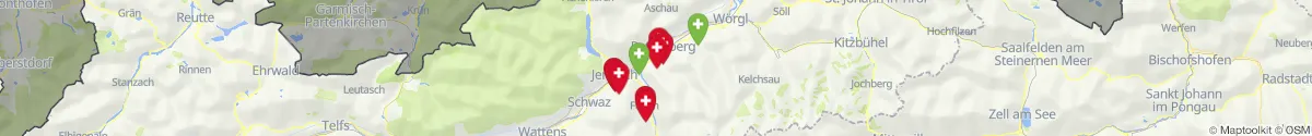 Kartenansicht für Apotheken-Notdienste in der Nähe von Reith im Alpbachtal (Kufstein, Tirol)